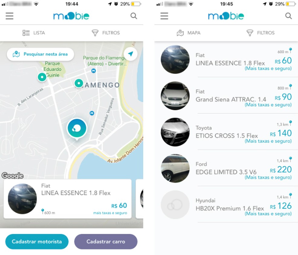 Rent a car through the moObie app directly from the owner Photo: Reproduction / Athus Silveira