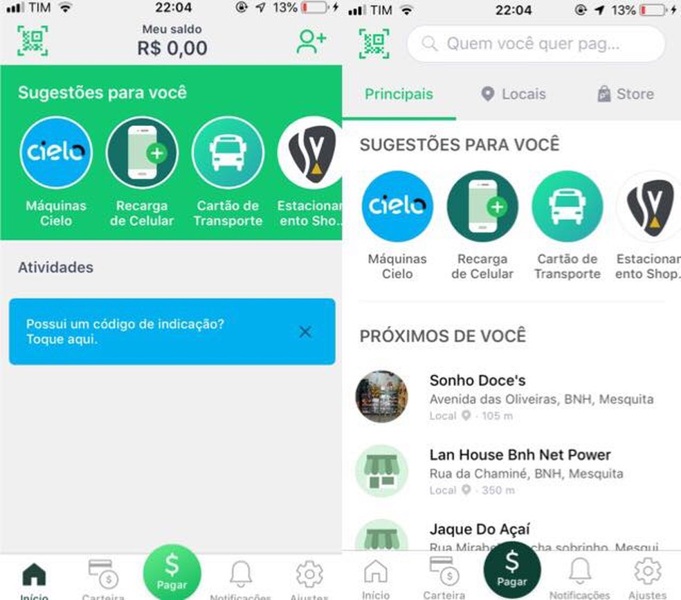 App allows you to earn part of the money back from payments made by the app itself Photo: Reproduction / Julia Marques