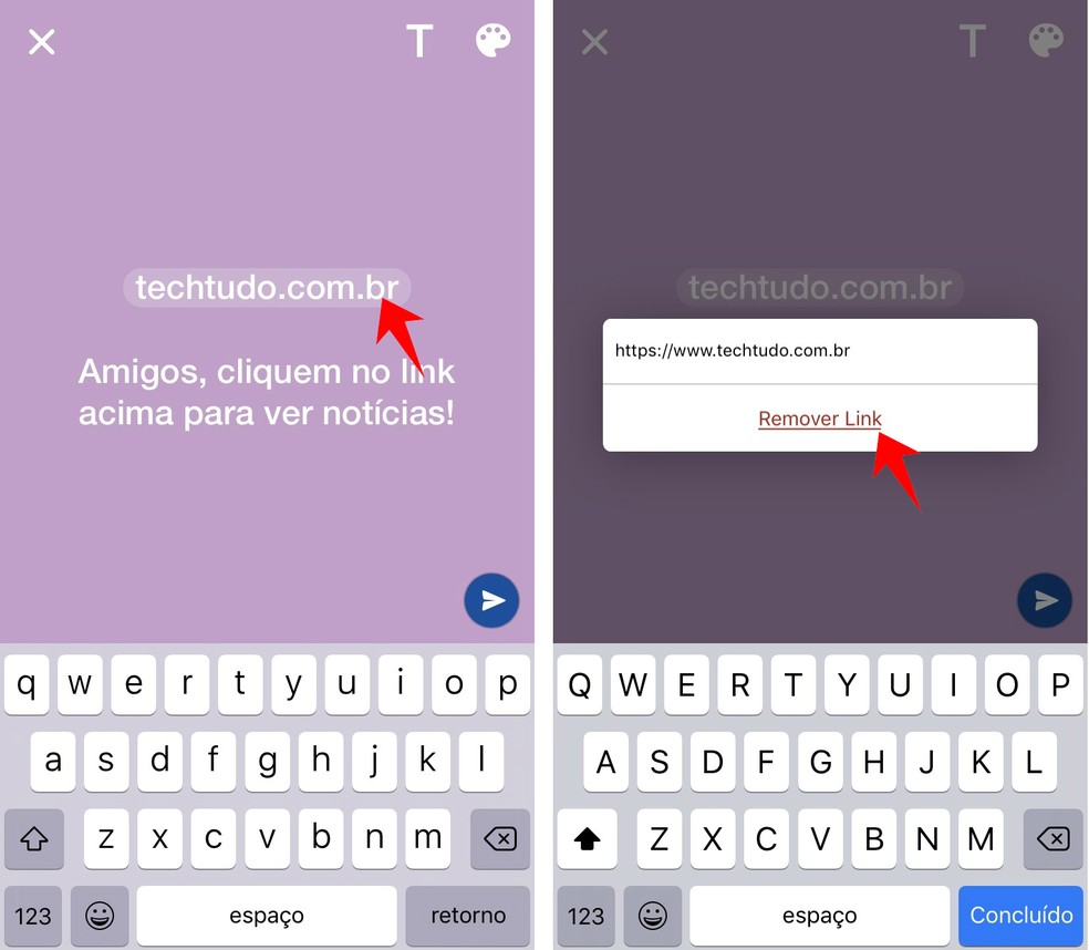   possible to remove a link from WhatsApp Status Photo: Reproduction / Rodrigo Fernandes