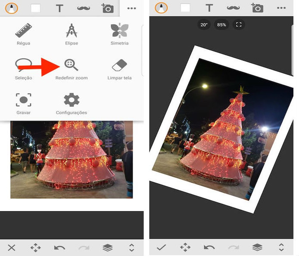 With the draft app you can zoom your images Photo: Playback / Sara Faria