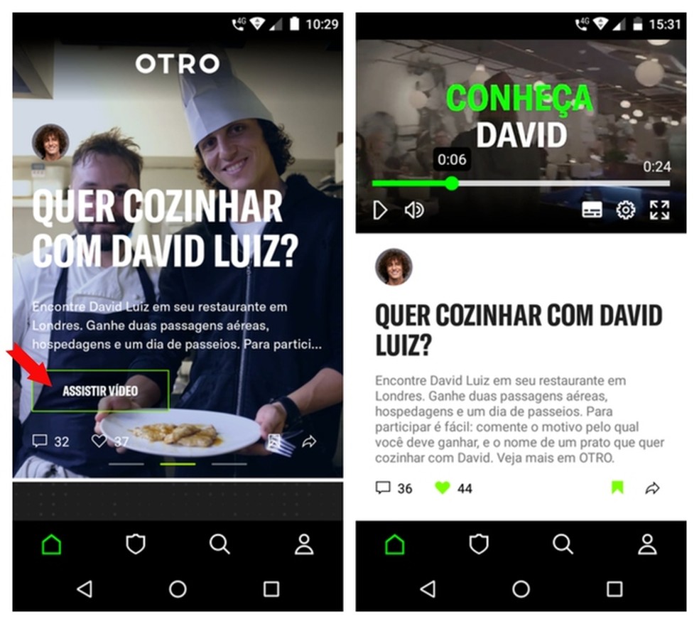 Browse the content of the players in the app OTRO Photo: Reproduction / Adriano Ferreira