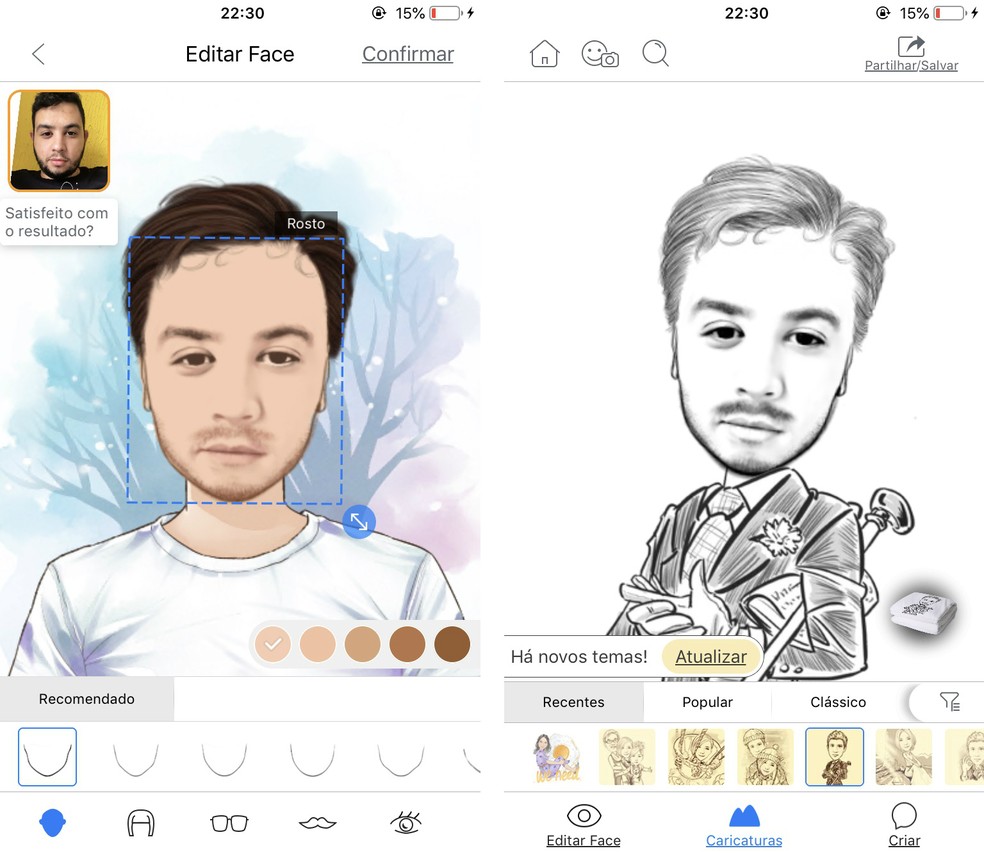 MomentCam made famous on Facebook for creating caricatures in funny situations Photo: Reproduo / Rodrigo Fernandes