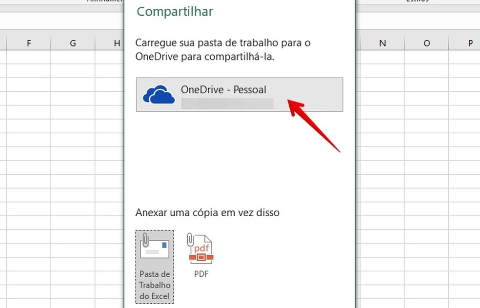 Select your OneDrive account Photo: Reproduction / Helito Beggiora