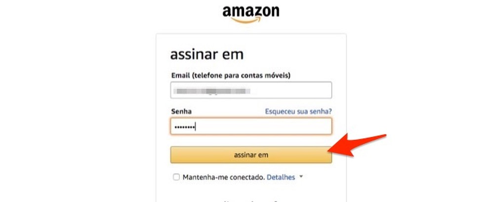 When logging in to an Amazon Drive Amazon account on the web Photo: Reproduo / Marvin Costa