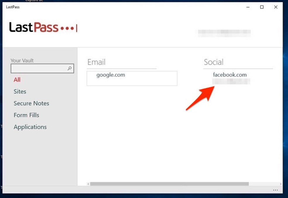 When to verify access data for a site saved in LastPass software for Windows Photo: Reproduction / Marvin Costa