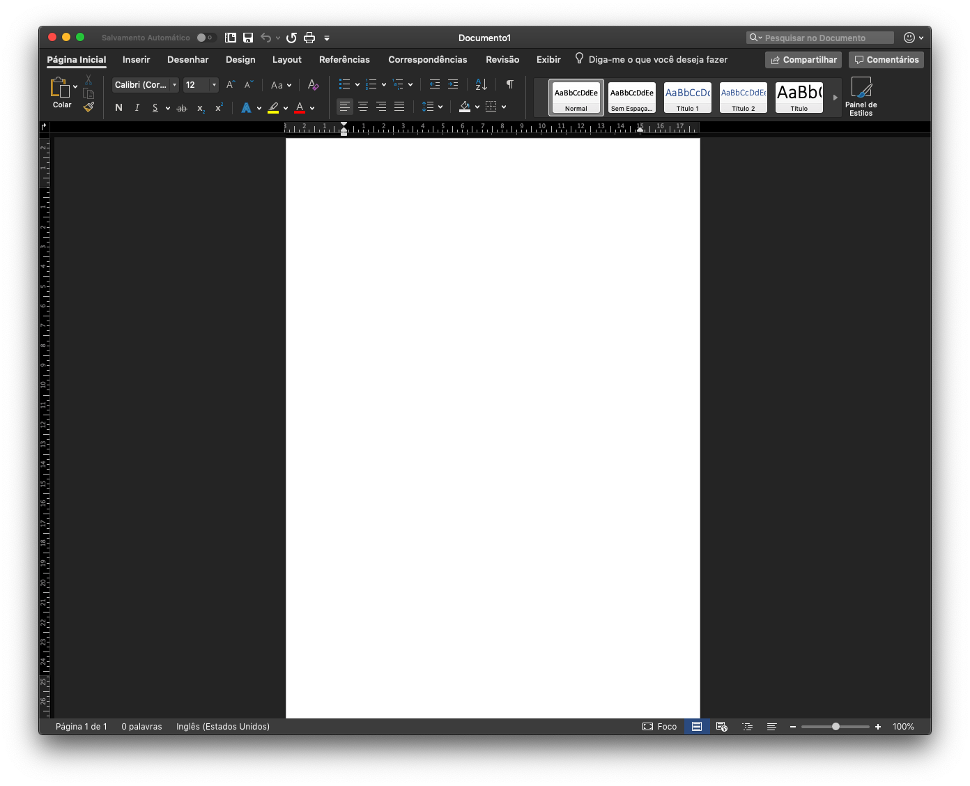Microsoft Word in Dark Mode on macOS Mojave