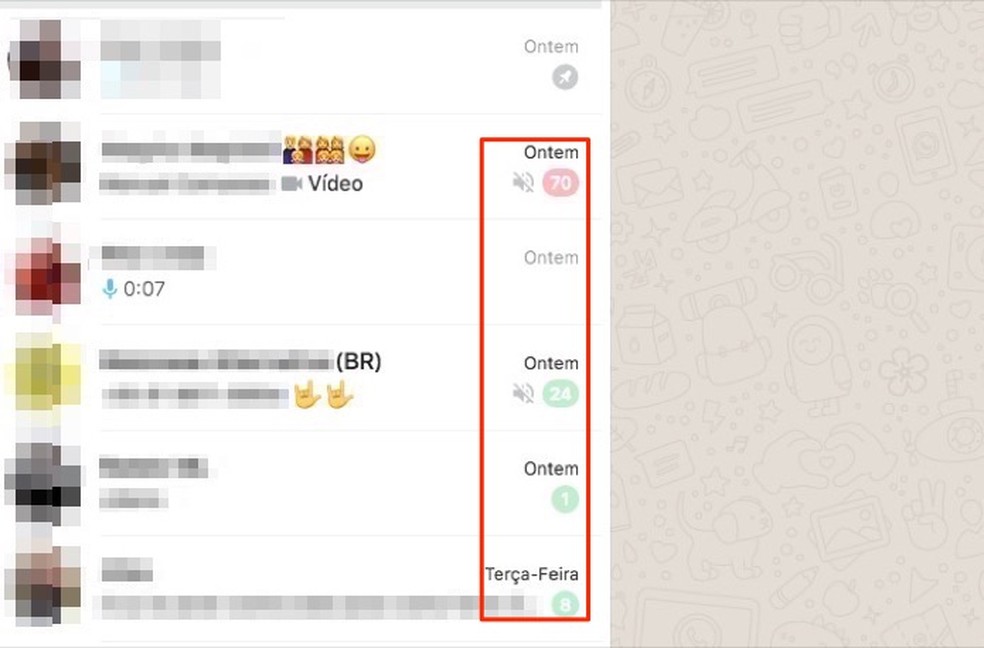 Invisible Mode for WhatsApp Web icons that mark messages read and viewed on messenger Photo: Playback / Marvin Costa