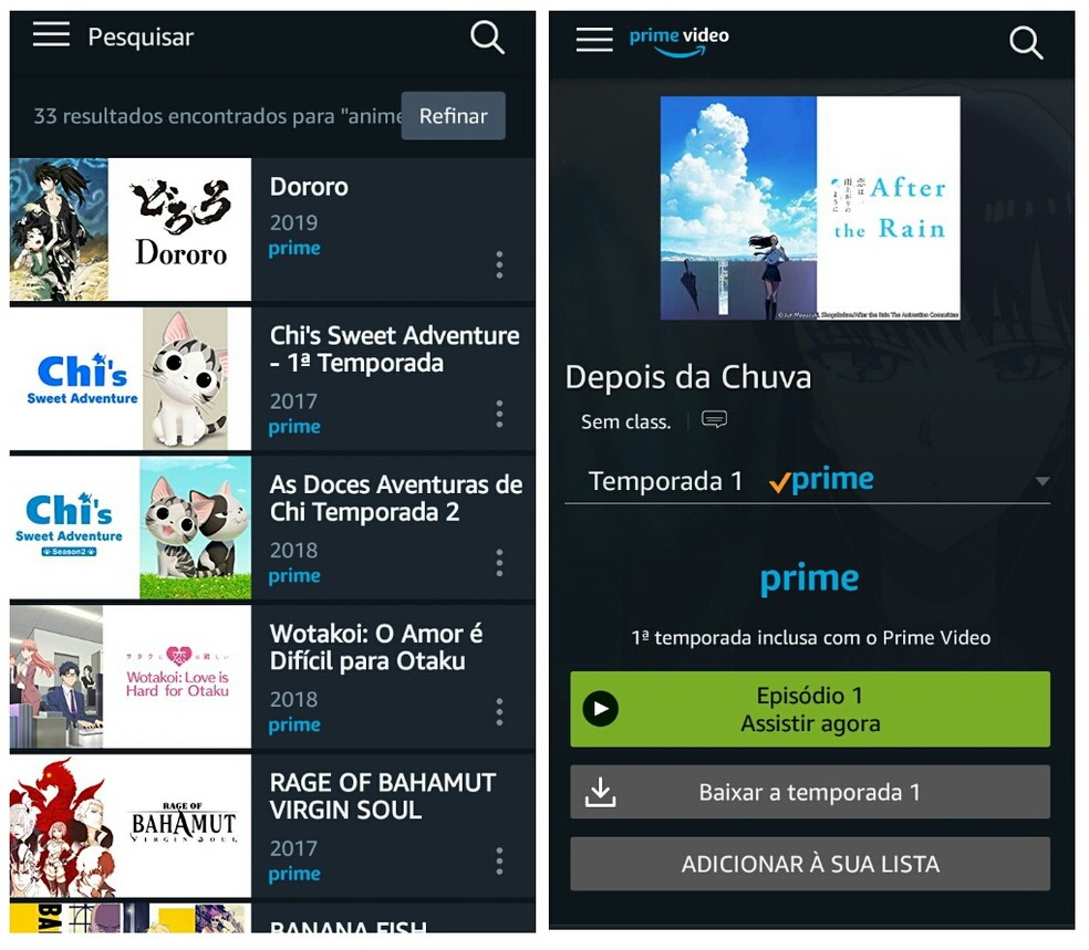 Amazon Prime Video has catalog with titles subtitled in Portuguese Photo: Reproduction / Daniel Dutra