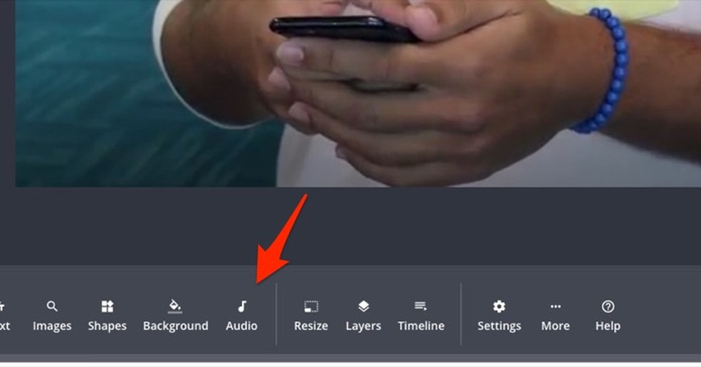 When to check audio options for a video edited on the Kapwing online service Photo: Playback / Marvin Costa