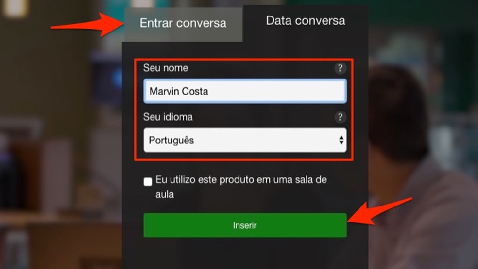 When to start setting up a chat on Microsoft Translator service Photo: Playback / Marvin Costa