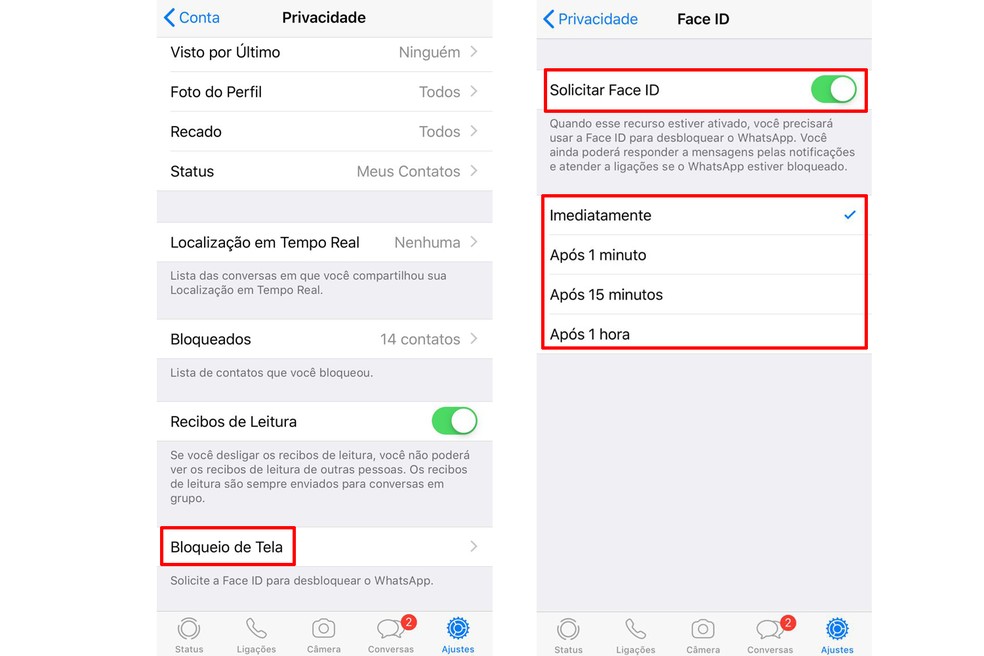 Here's how to enable WhatsApp Face ID unlocking on iPhone Photo: Playback / Anna Kellen Bull