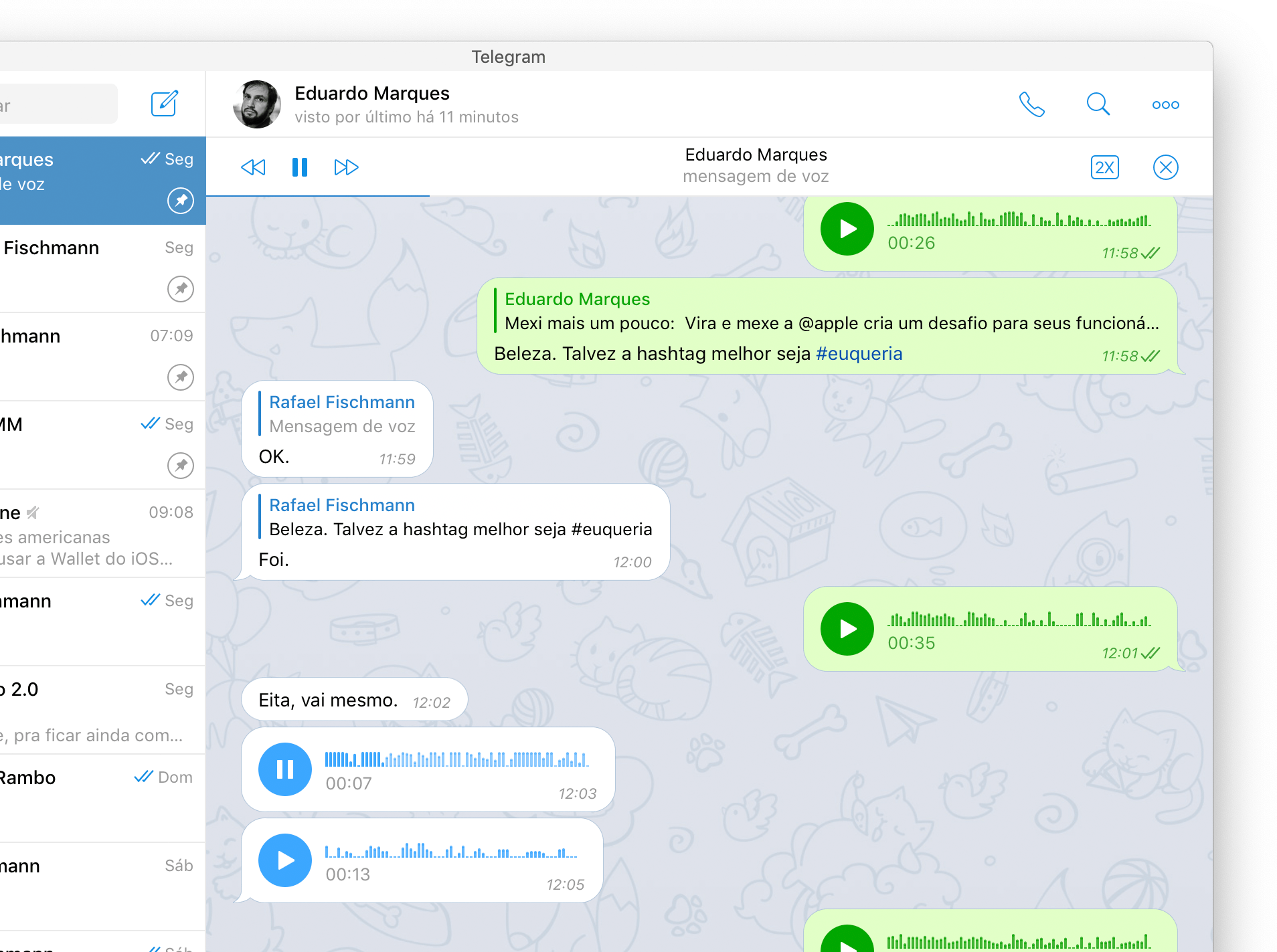 2x audio on Telegram