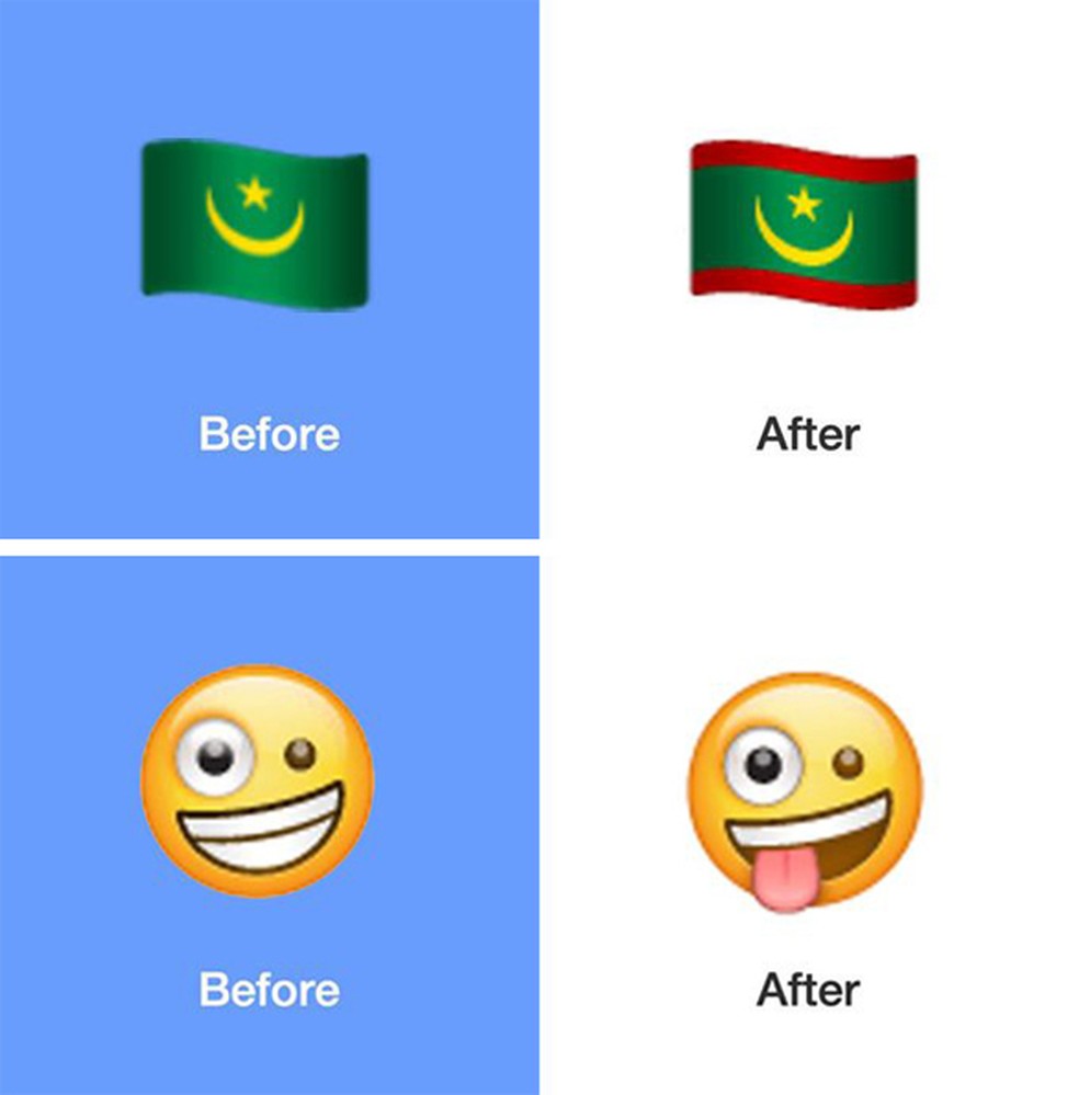 Changes in the Mauritanian flag followed political decisions. In emoji expressions, the silly face was the one that changed the most Photo: Divulgao / Emojipedia