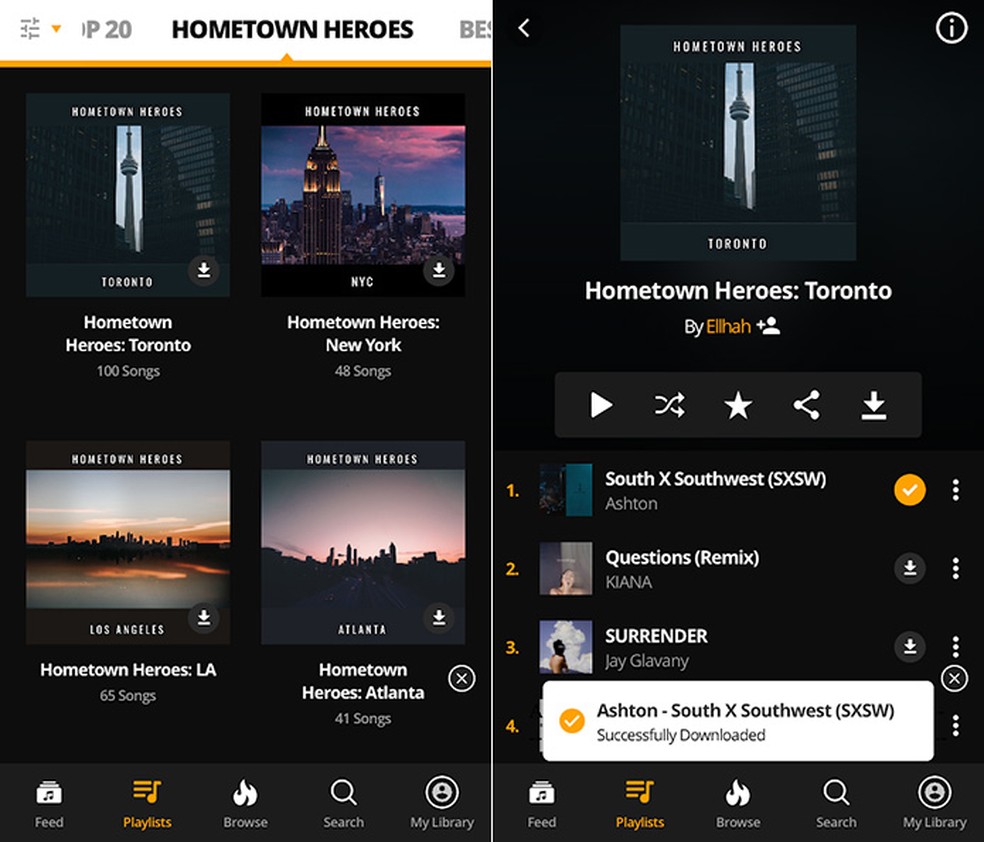 Audiomack offers free music download without the need to subscribe Photo: Playback / Amanda de Almeida