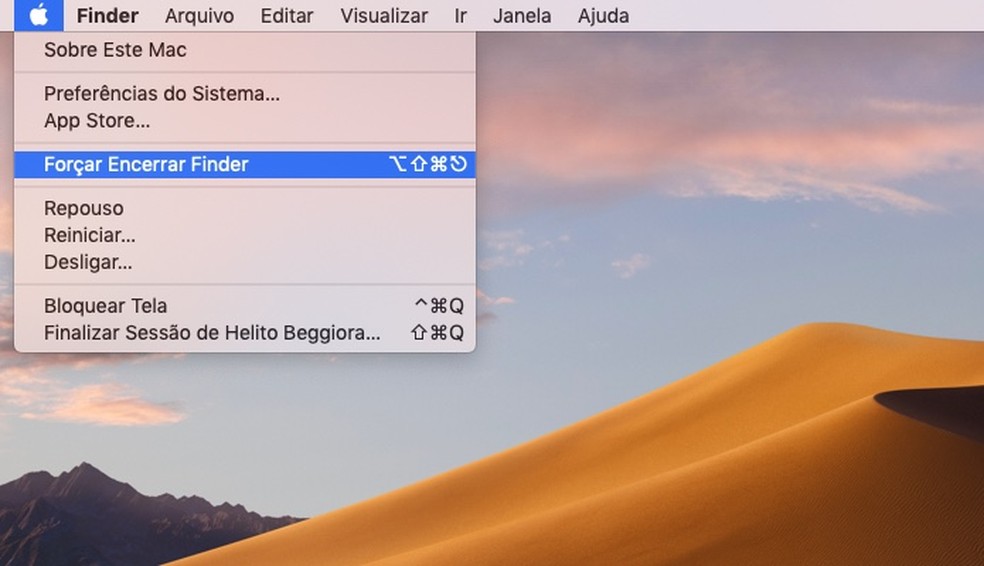 Accessing the macOS Task Manager Photo: Reproduction / Helito Beggiora