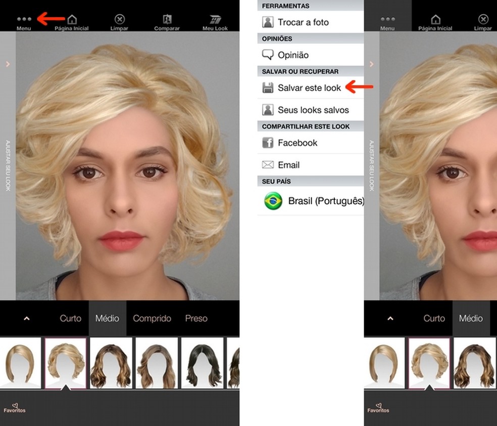 Saving the look with digital haircut in Mary Kay app Photo: Reproduction / Raquel Freire