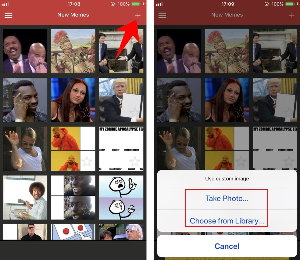 Meme Generator lets you create memes with photos from gallery on iPhone Photo: Reproduction / Rodrigo Fernandes