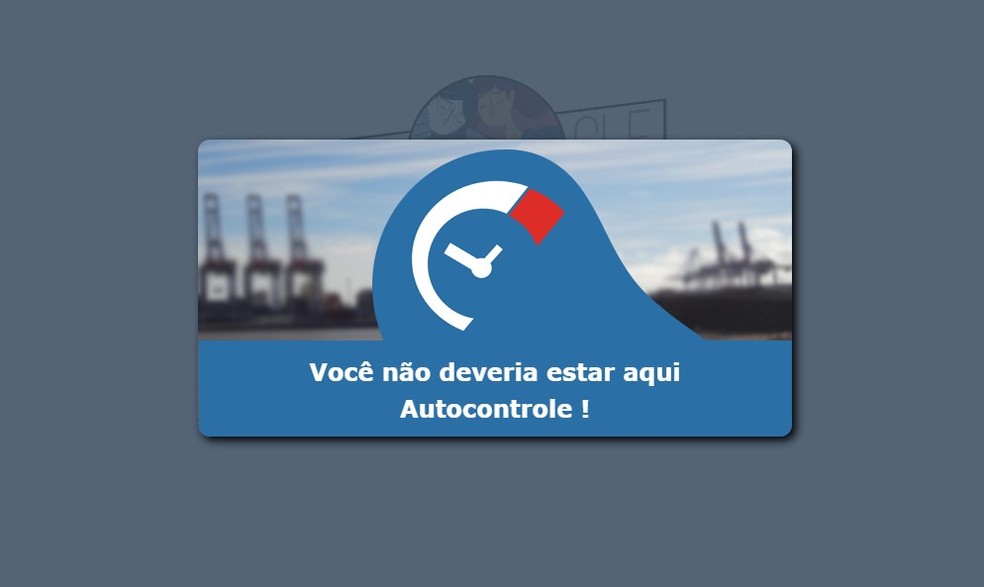 Page blocked by the extensive AutoControle Photo: Reproduo / Rodrigo Fernandes