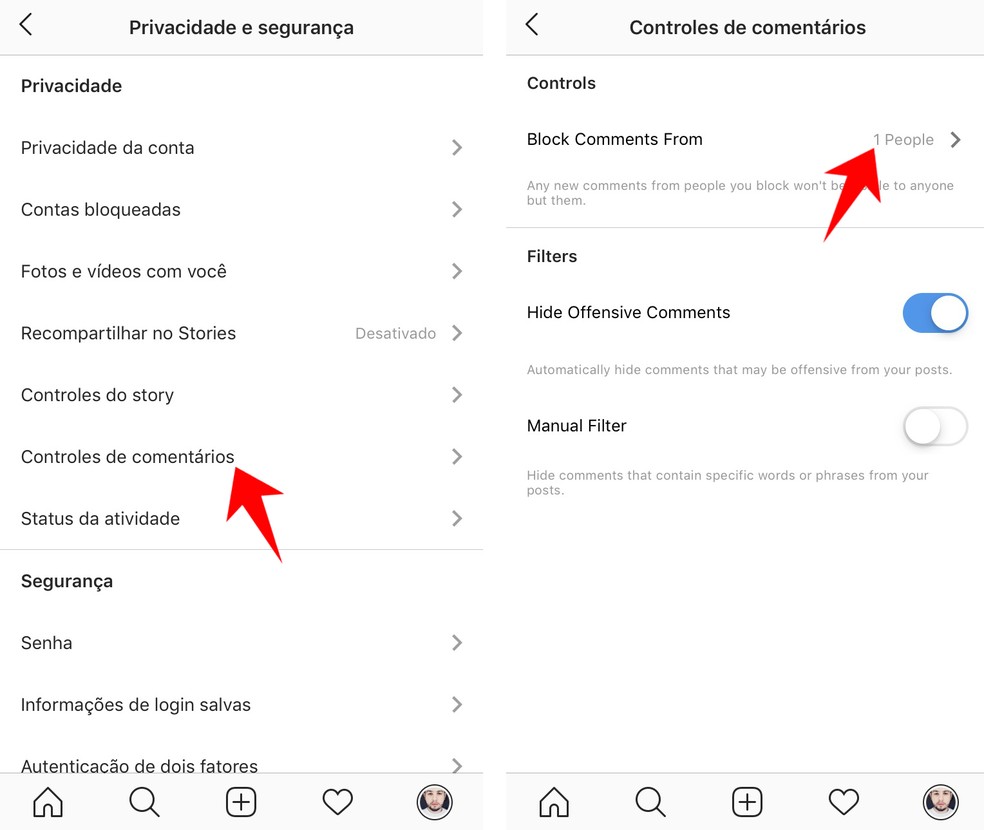   It is possible to block comments from specific people on Instagram Photo: Reproduo / Rodrigo Fernandes