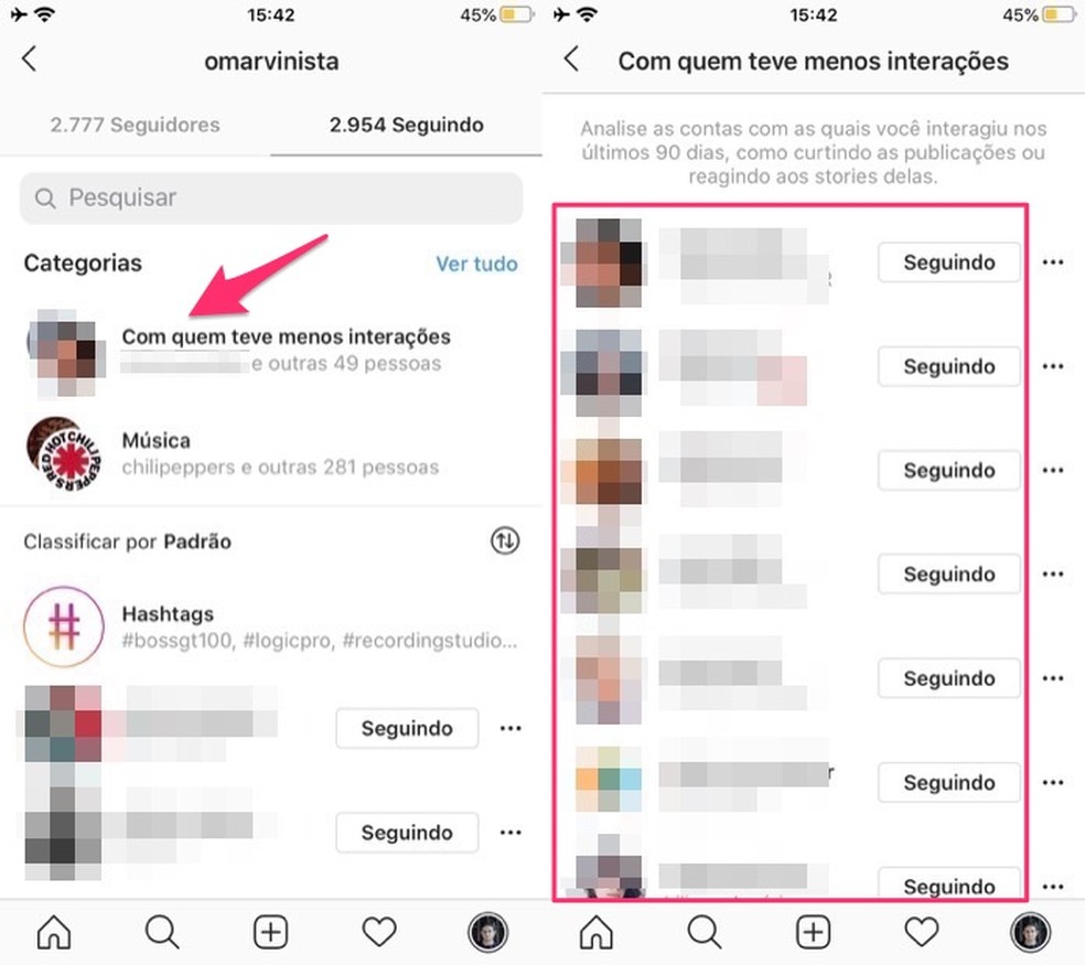 When viewing people without interactions with an Instagram profile Photo: Reproduo / Marvin Costa