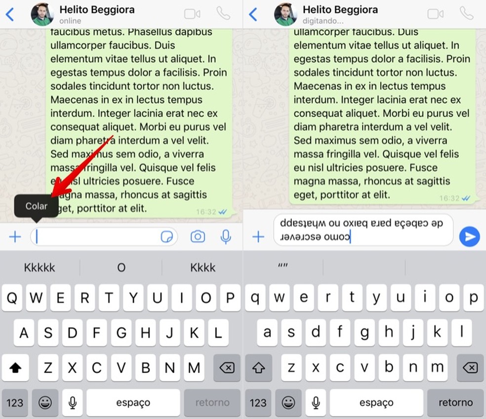 Paste the text on WhatsApp and send it to your contacts on the social network Photo: Reproduo / Helito Beggiora