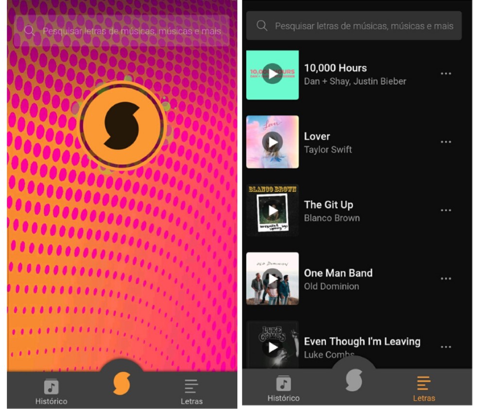 SoundHound is an app for discovering songs that lets you sing the songs Photo: Reproduo / Graziela Silva