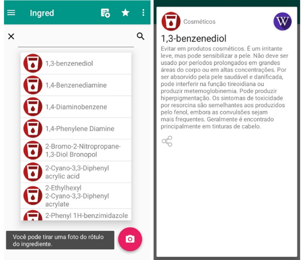 Ingred identifies ingredients of a product that are harmful to health Photo: Reproduo / Graziela Silva