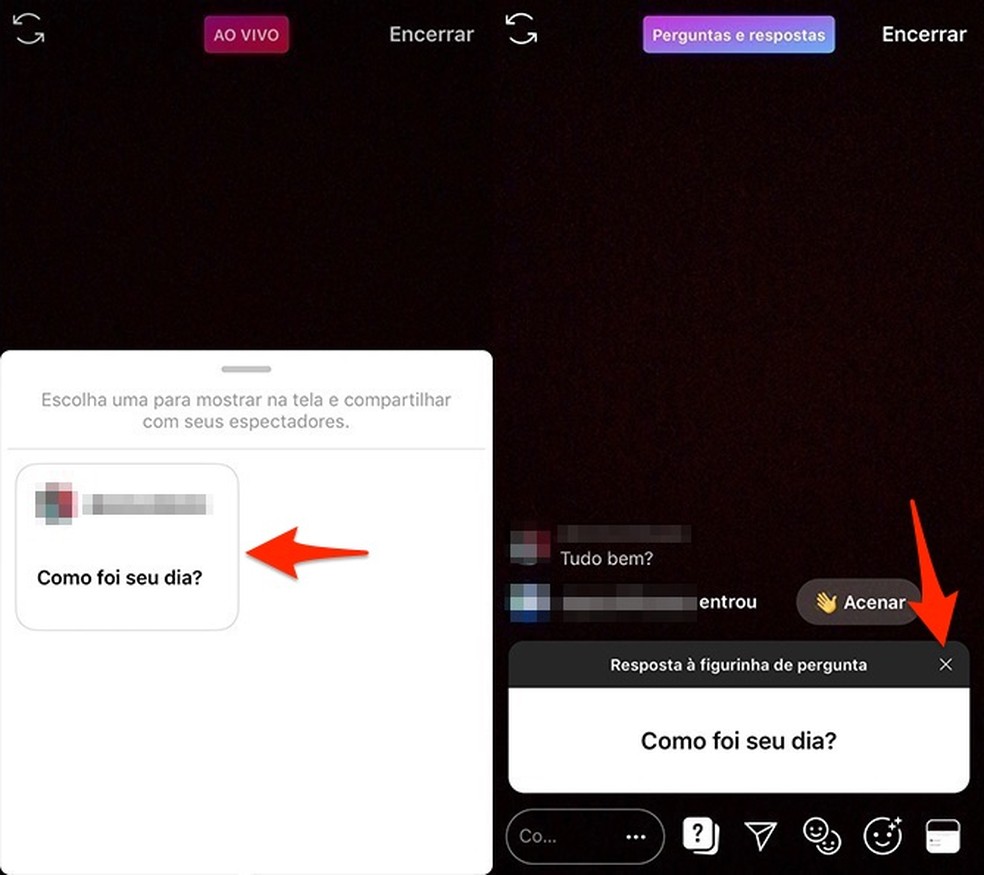 When to display a sticker with questions from friends within an Instagram live broadcast Photo: Reproduo / Marvin Costa