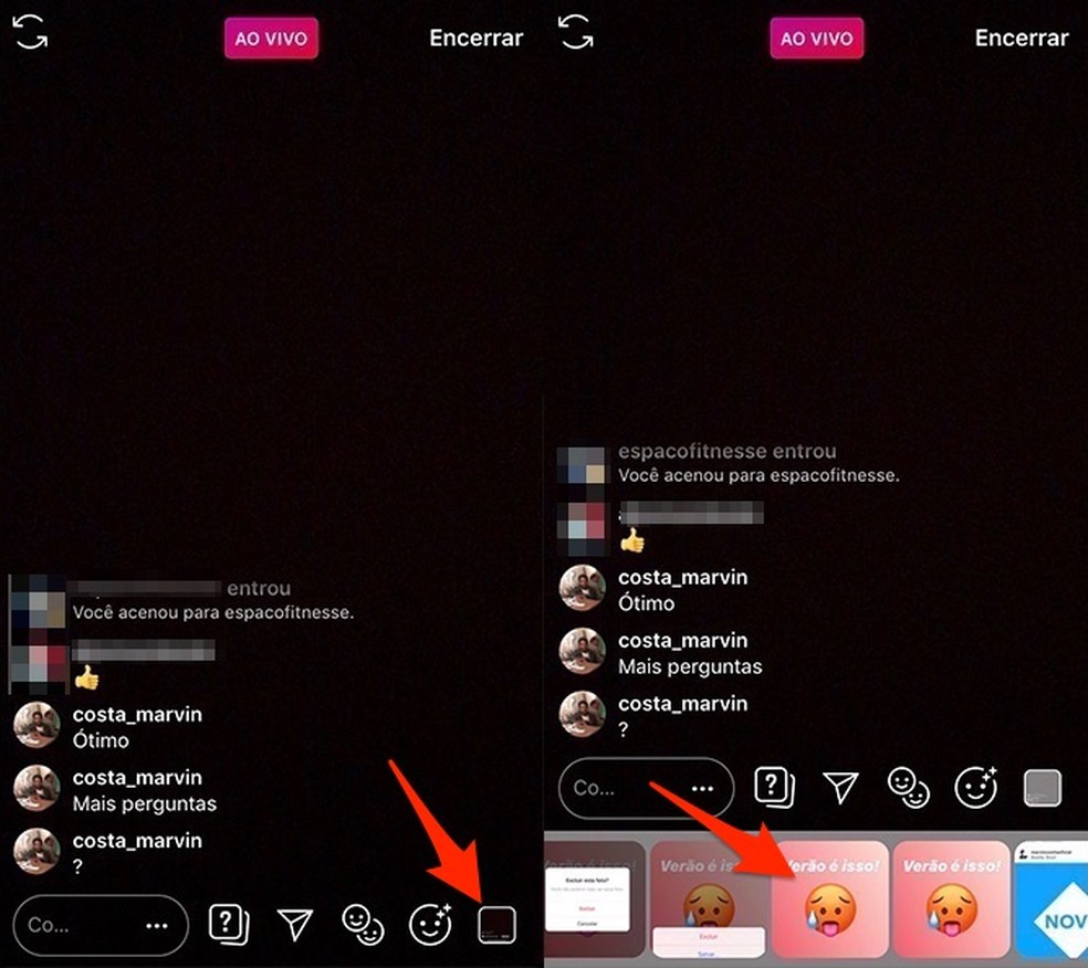 When to display photos in an Instagram live broadcast Photo: Reproduo / Marvin Costa