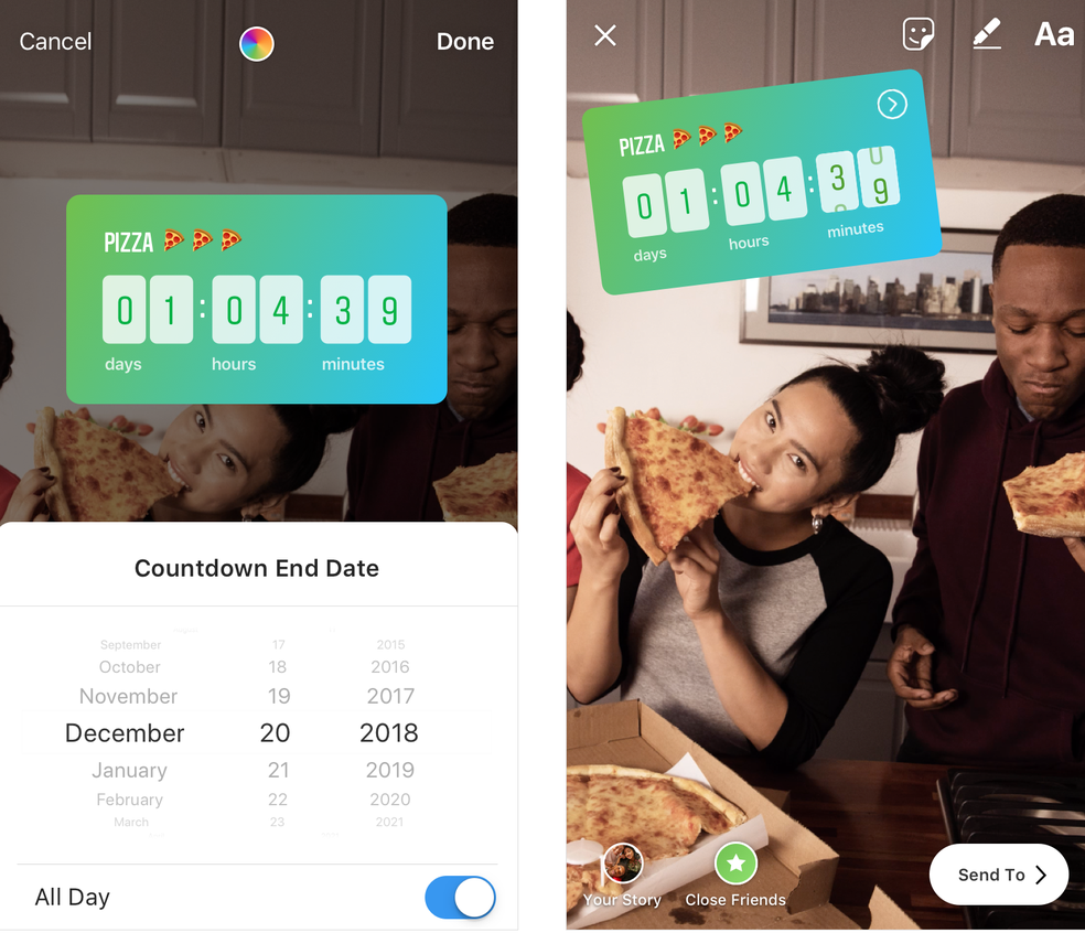 Instagram countdown is now available as a sticker on Stories Photo: Divulgao / Instagram