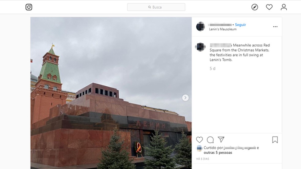   it is forbidden to take pictures of the body of the Soviet leader Vladimir Lenin Photo: Reproduo / Instagram