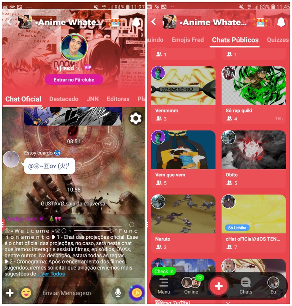 Amino Apps allows different types of chat Photo: Reproduo / Daniel Dutra