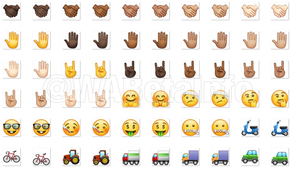 Comparison between old (left) and new (right) emojis in WhatsApp Beta Photo: Reproduo / Wabetainfo