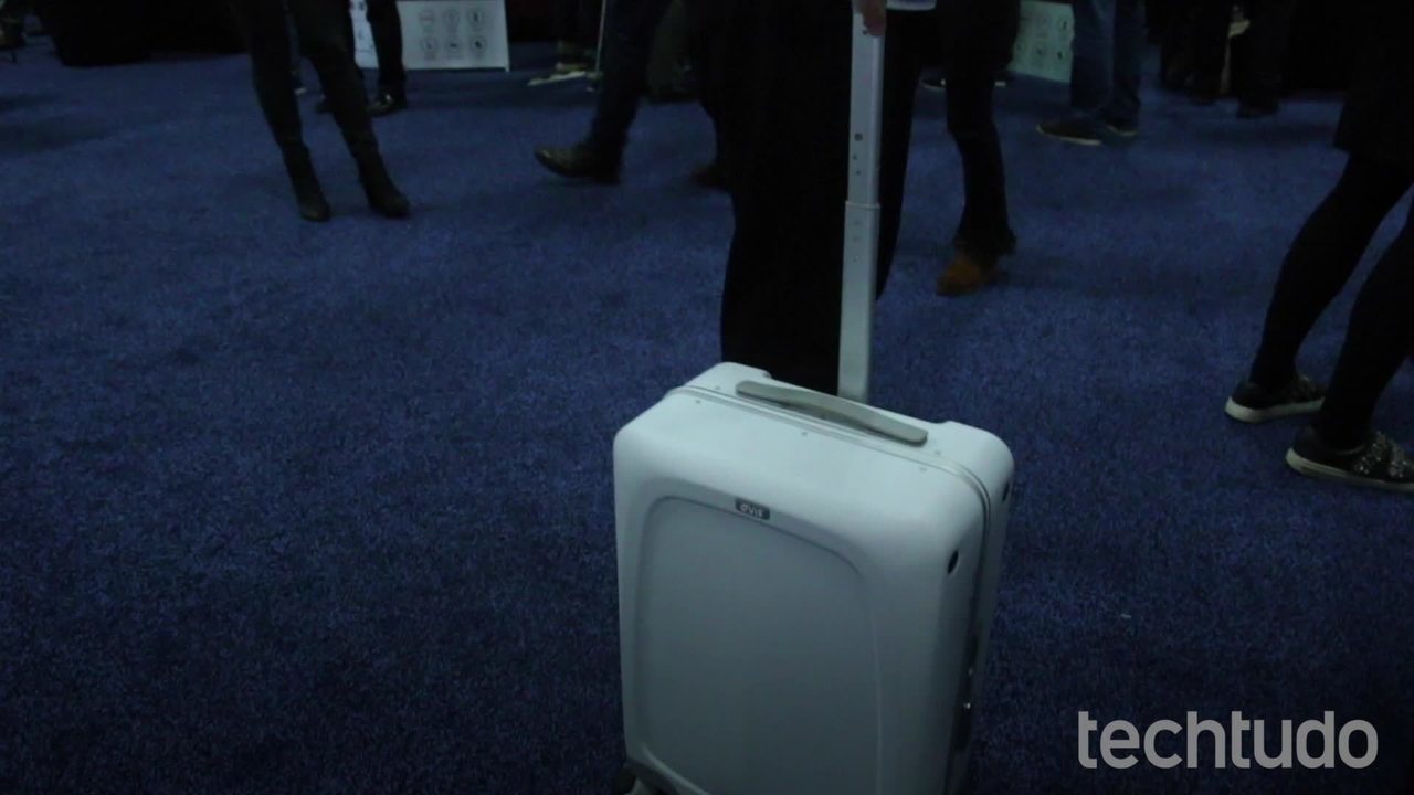 Smart suitcase that follows the owner featured at CES 2019