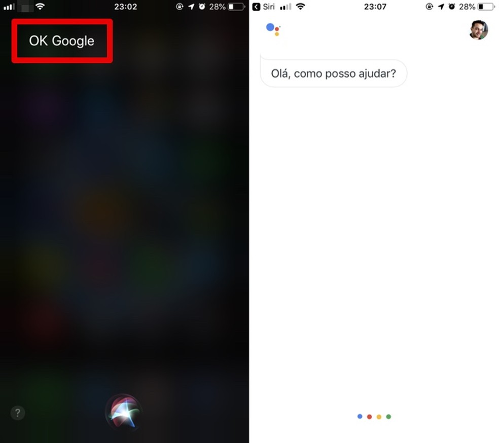 Use shortcuts for Google Assistant at Siri Photo: Reproduo / Helito Beggiora