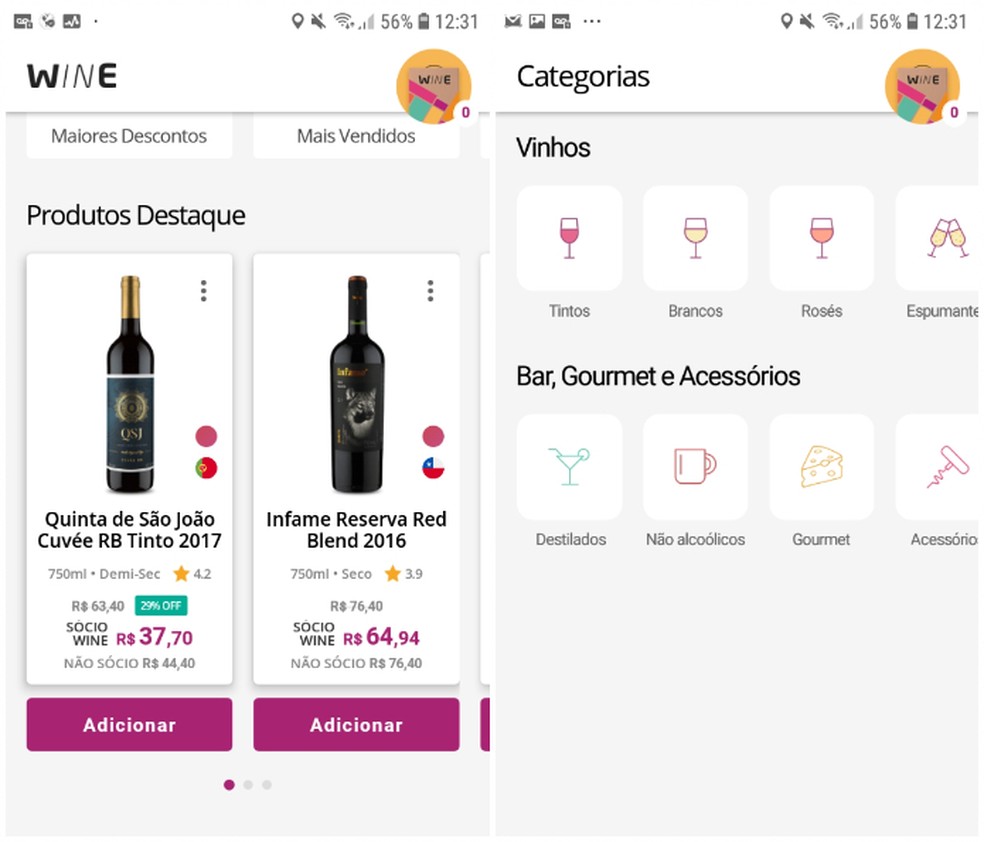 Wine is one of the most outstanding wine apps in Latin America Photo: Reproduo / Daniel Dutra