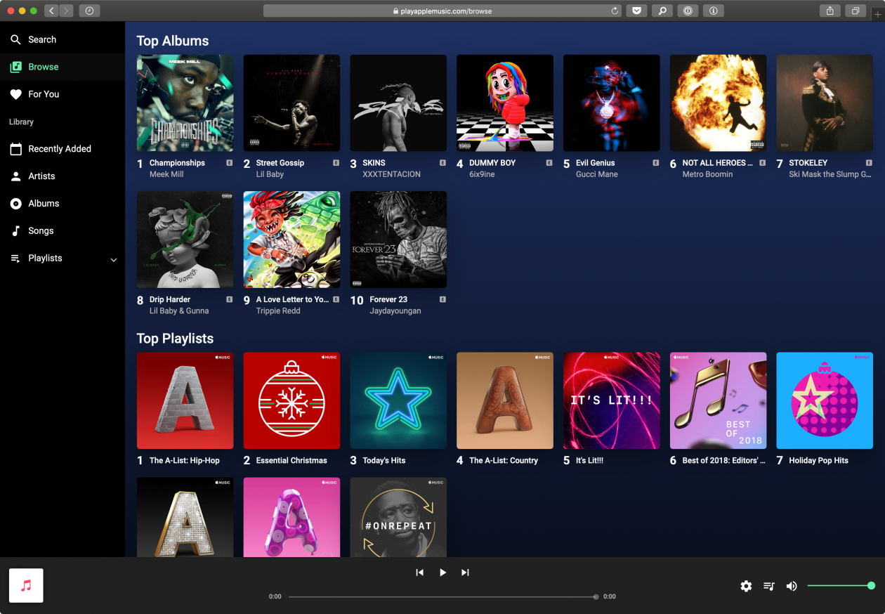 Apple Music wins unofficial web player