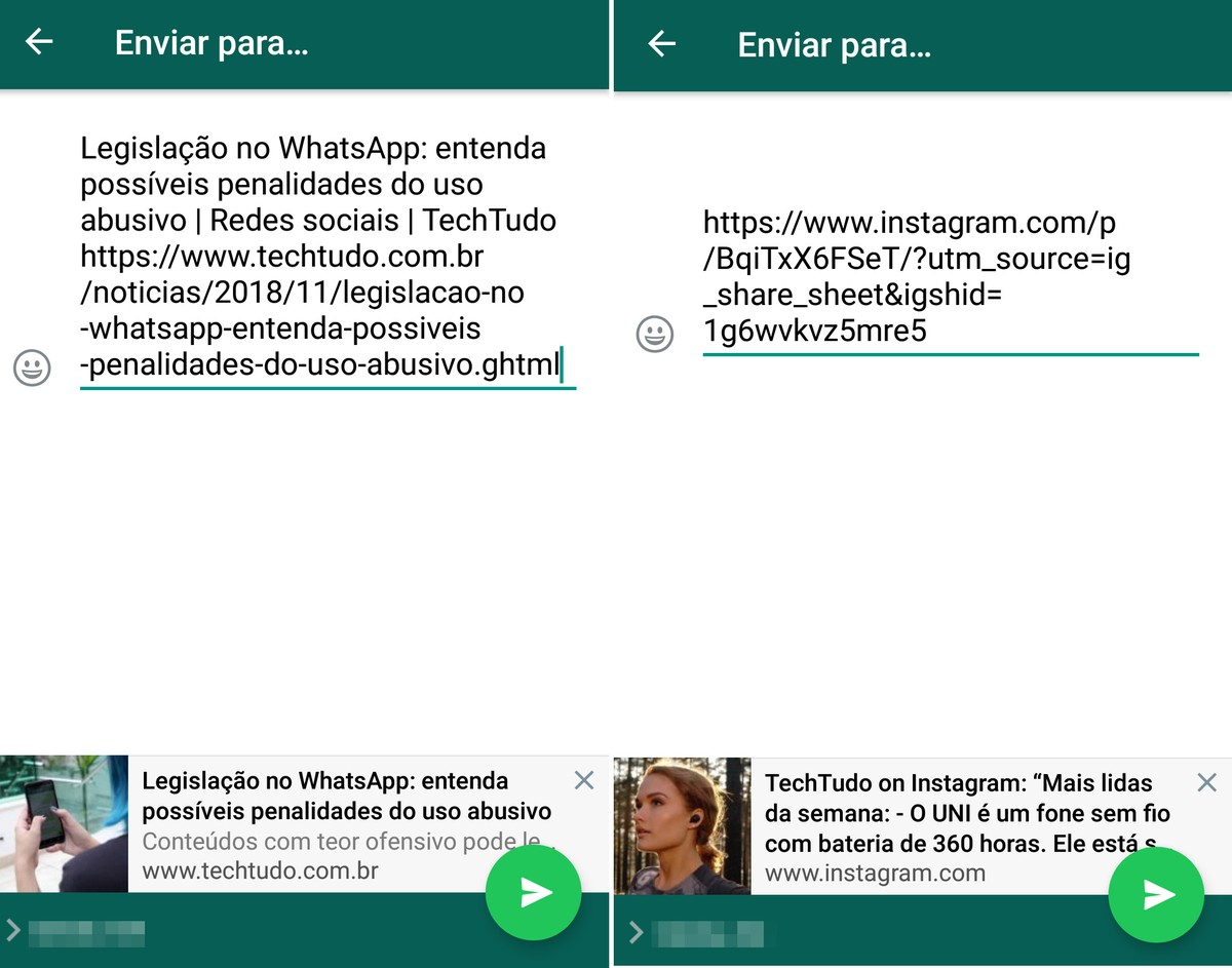 WhatsApp Beta shows preview before sending link to several contacts | Social networks