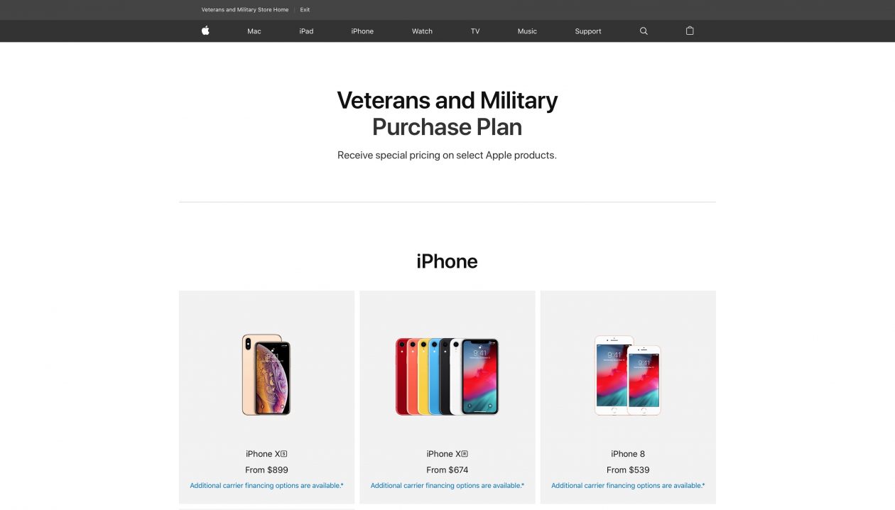 Apple's special online store offers 10% discount to US military and veterans