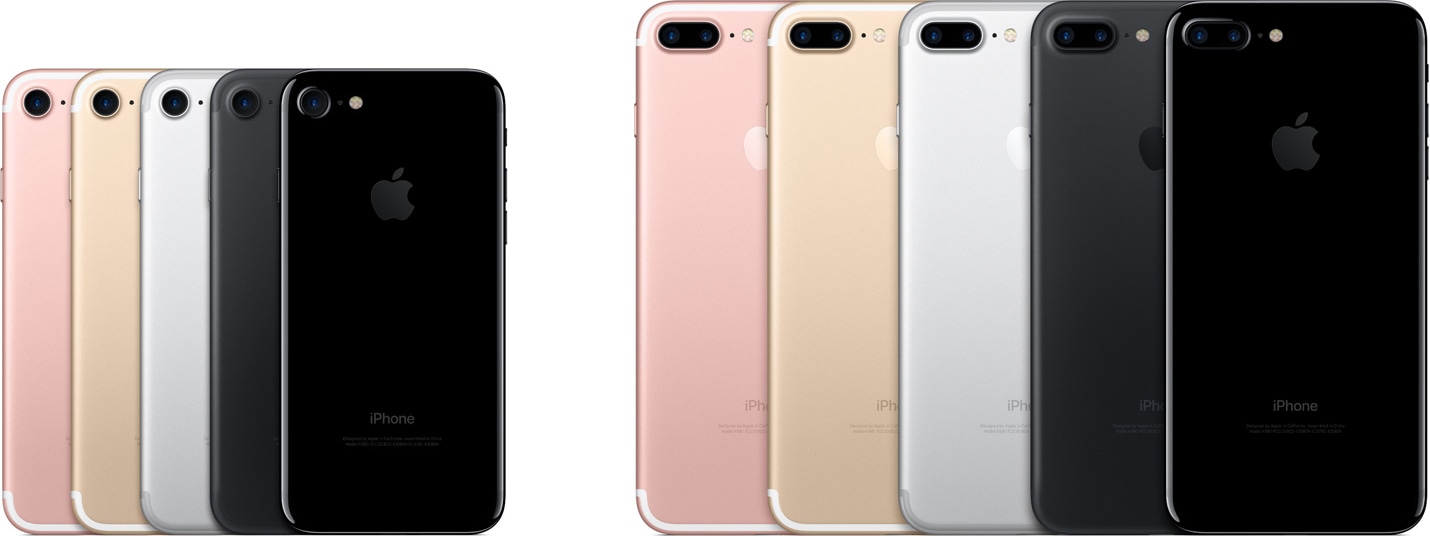 All colors of iPhones 7 and 7 Plus