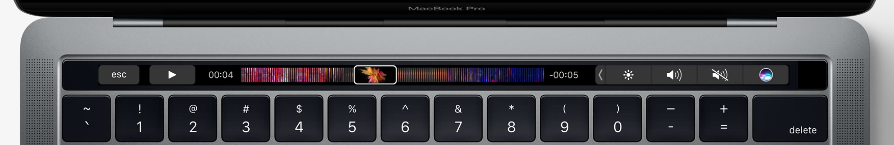 MacBook Pro Touch Bar Closeup