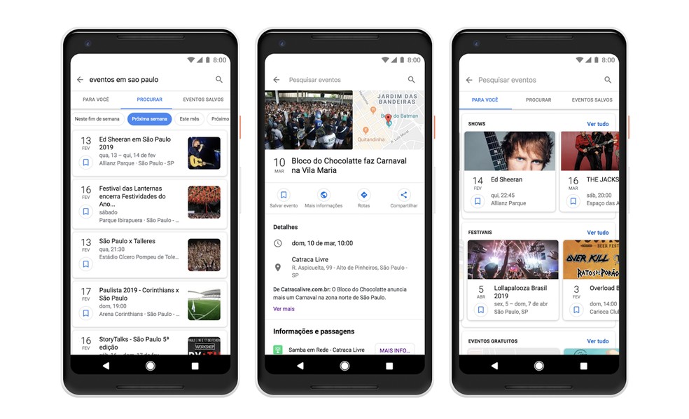 Google has new mobile event search feature Photo: Divulgao / Google