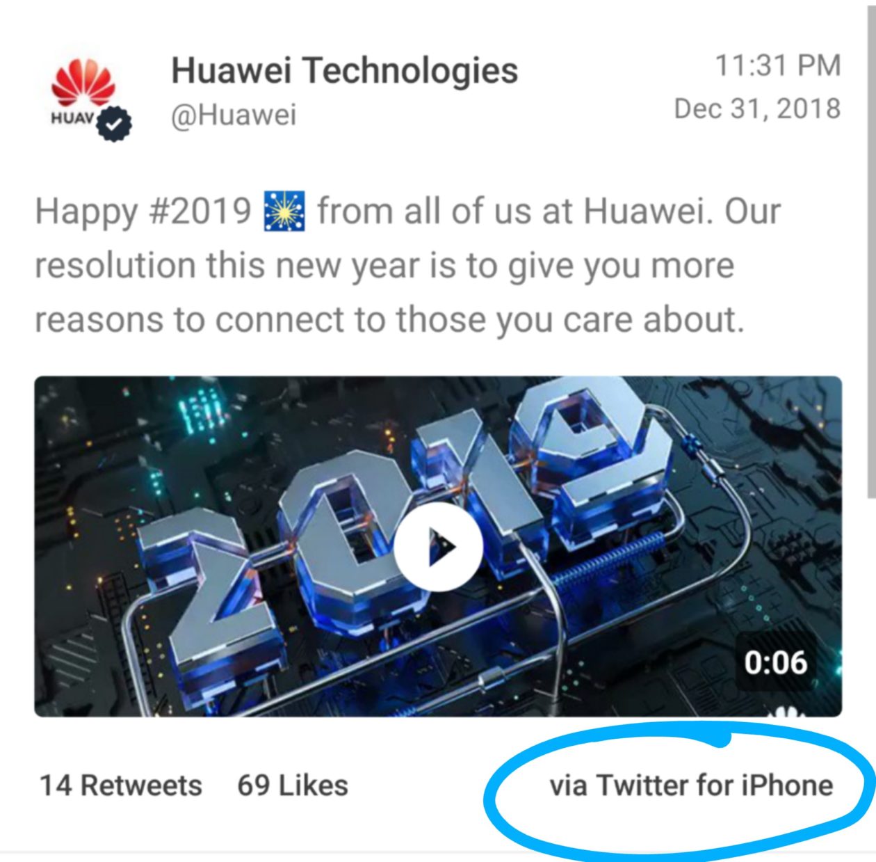 Huawei penalizes employees for tweeting via iPhone