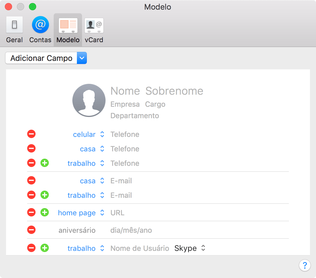 Customizing the standard Contacts app card for macOS