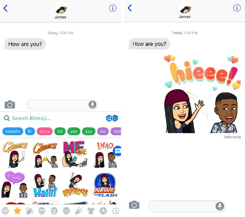 Now it will be possible to use Snapchat's Friendmojis in iMessage