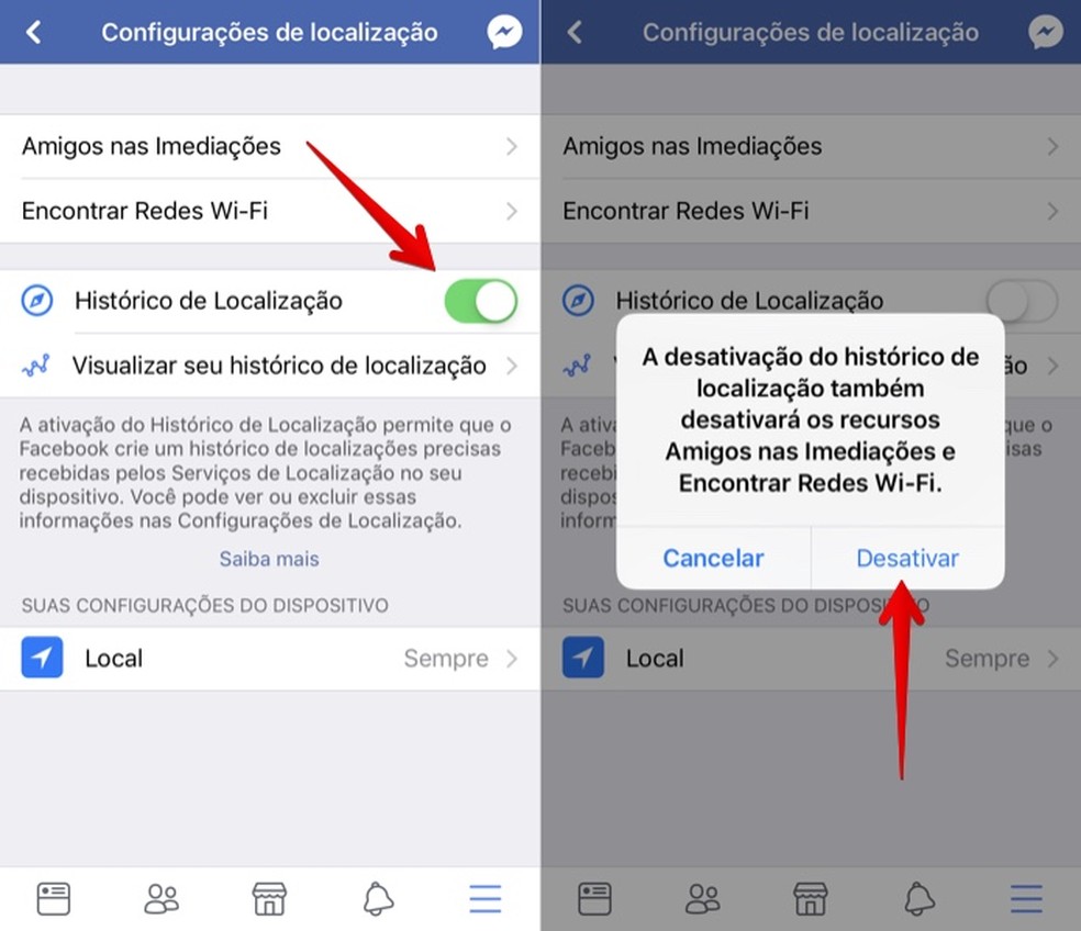 Prevent Facebook from tracking your location Photo: Reproduo / Helito Bijora