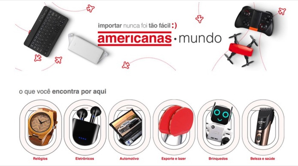 American World marketplace for imported goods priced in reais Photo: Reproduction / Marvin Costa