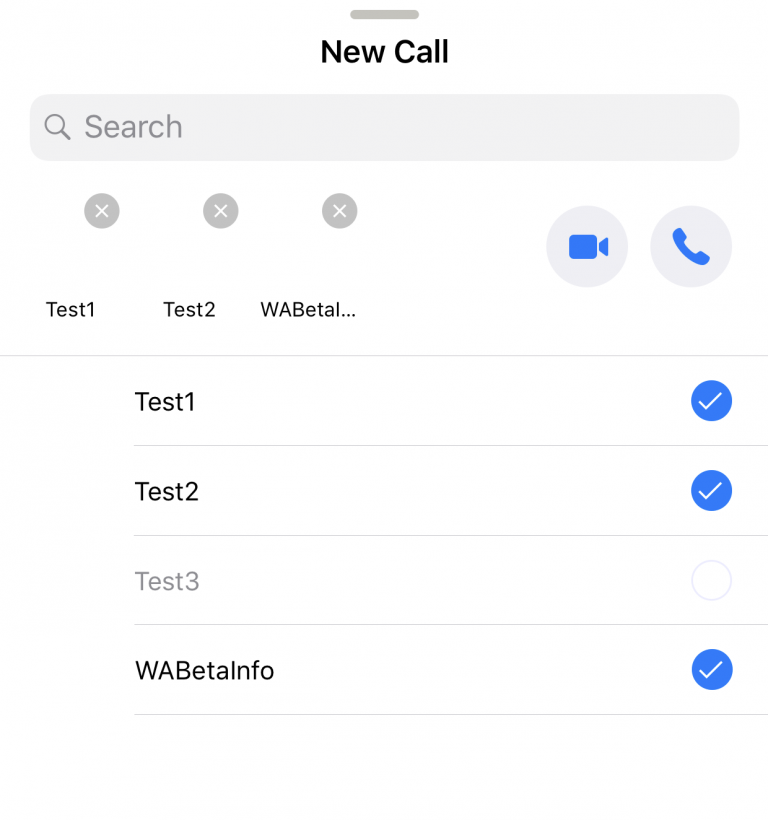 New interface for group calling in WhatsApp