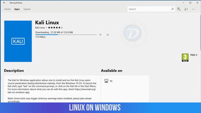 Kali Linux Windows Store