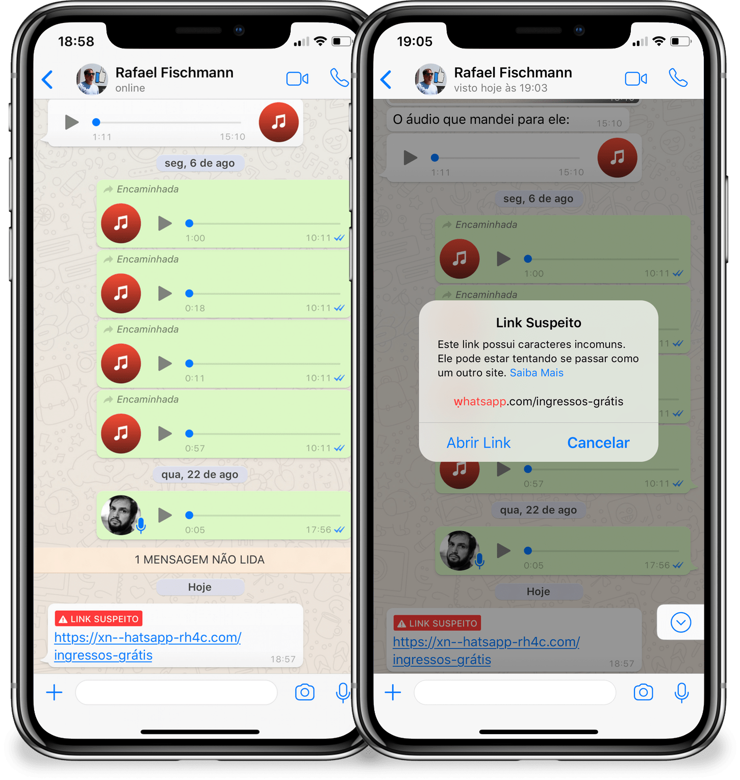 WhatsApp suspicious link alert